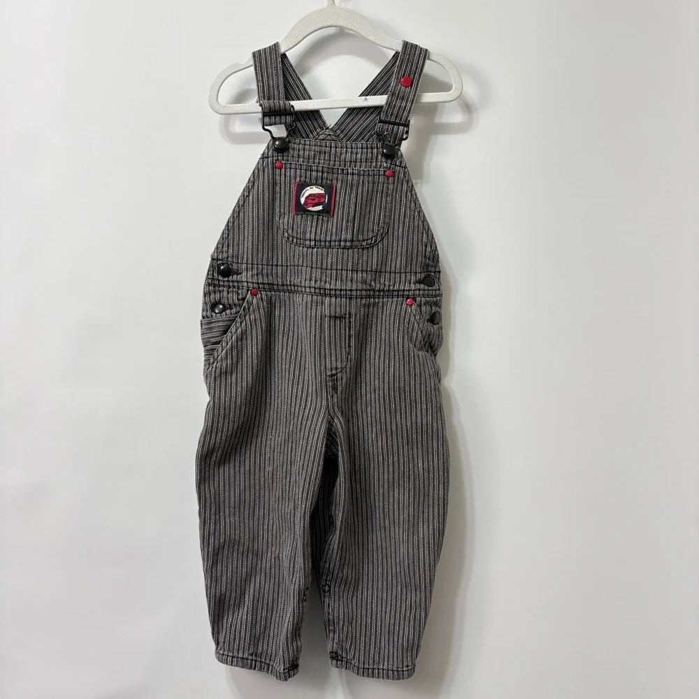 Vintage Gymboree Striped Nlack and White Travel by Train Theme Size 18-24 Months